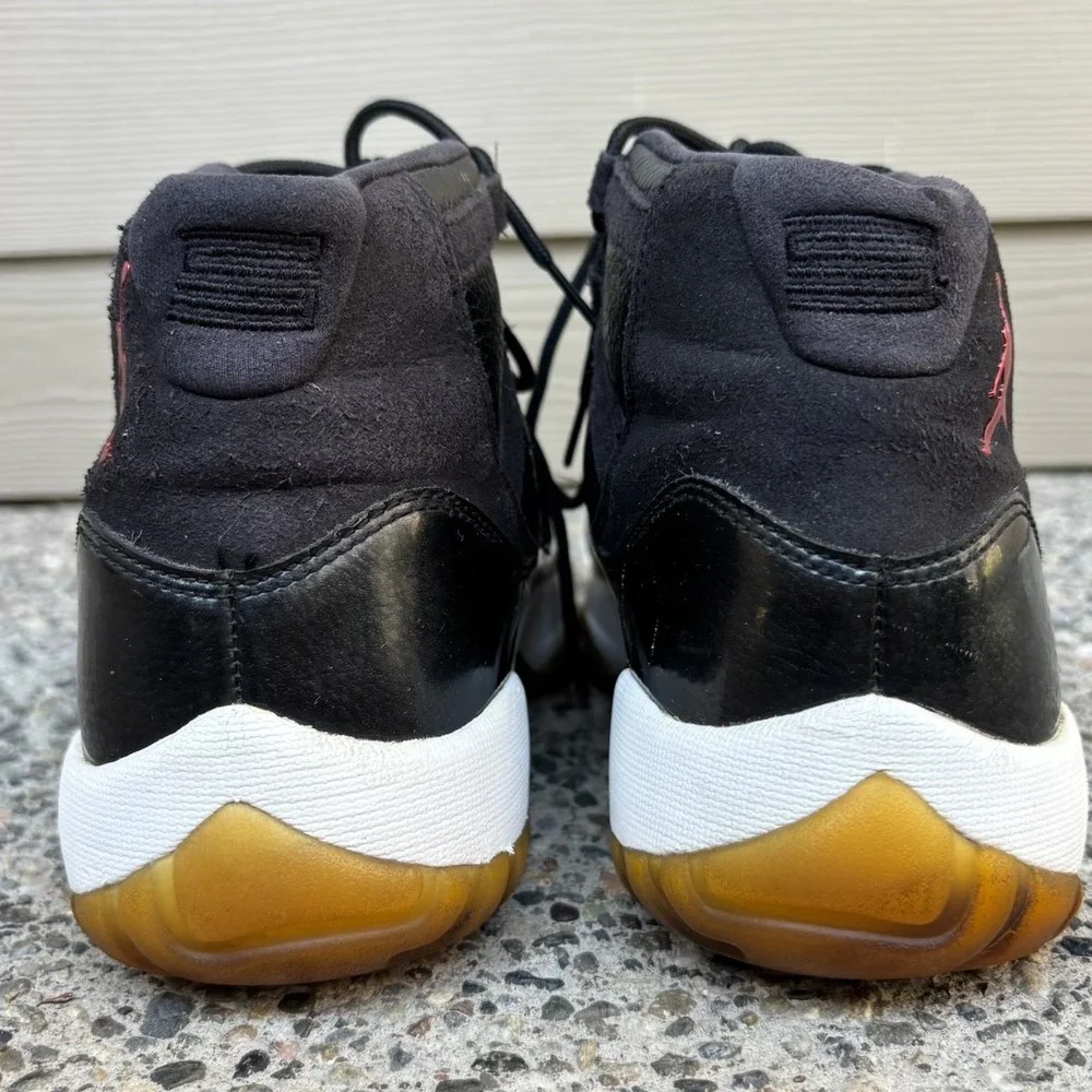Jordan 11 Retro 72-10 Black Gym Red White 378037-002 Mens Basketball Shoes